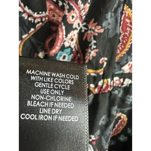 Torrid Midi Challis Skater Dress Black Paisley Plus Size 1 1X Boho Festival - Picture 11 of 13